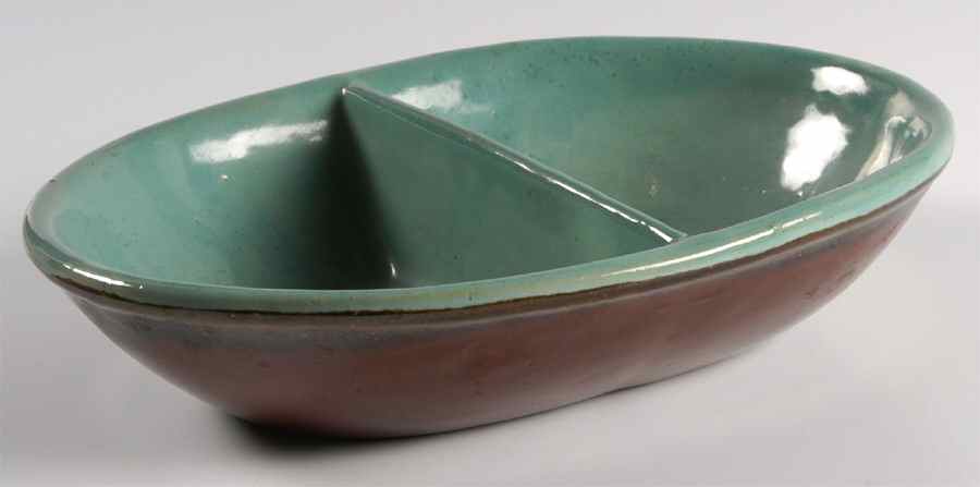Country Fare (Unglazed Bottom) 9" Oval Divided Vegetable Bowl by Louisville-1