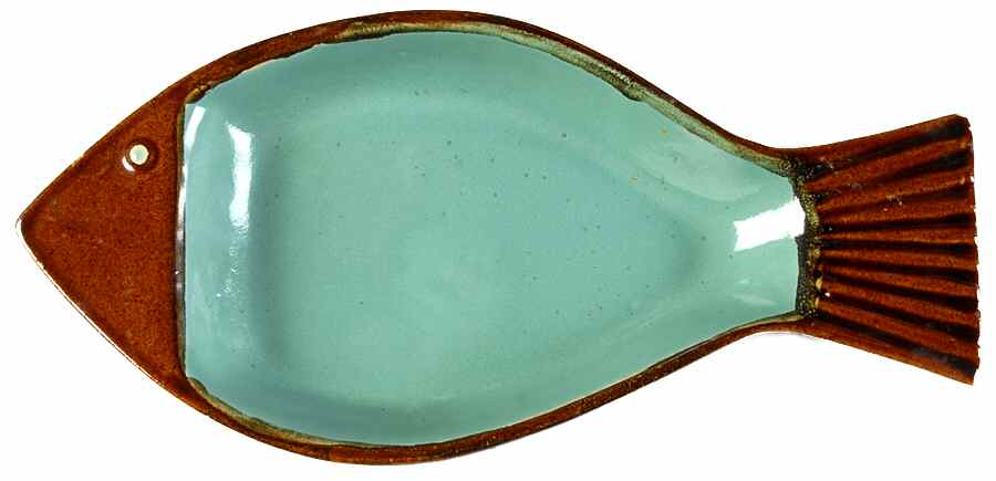 Country Fare (Unglazed Bottom) 12" Fish Shaped Platter by Louisville-1