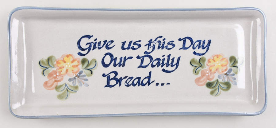 Country Flower Blue Bread Tray by Louisville-1