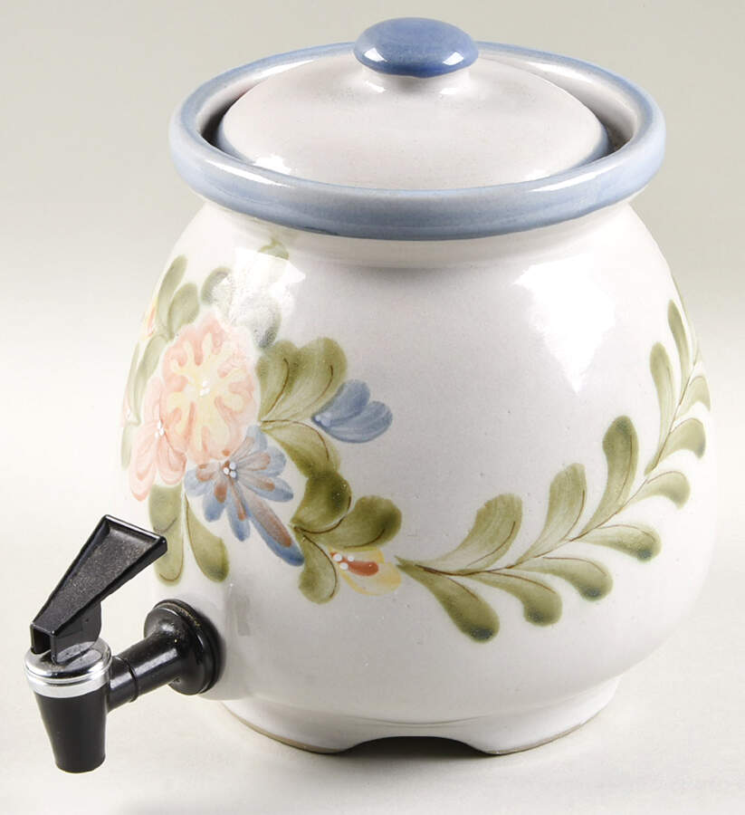 Country Flower Blue Samovar & Lid by Louisville-1