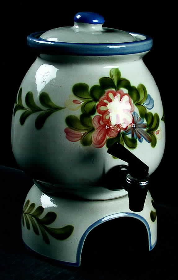 Country Flower Blue 3-Piece Samovar with Stand Set by Louisville-1