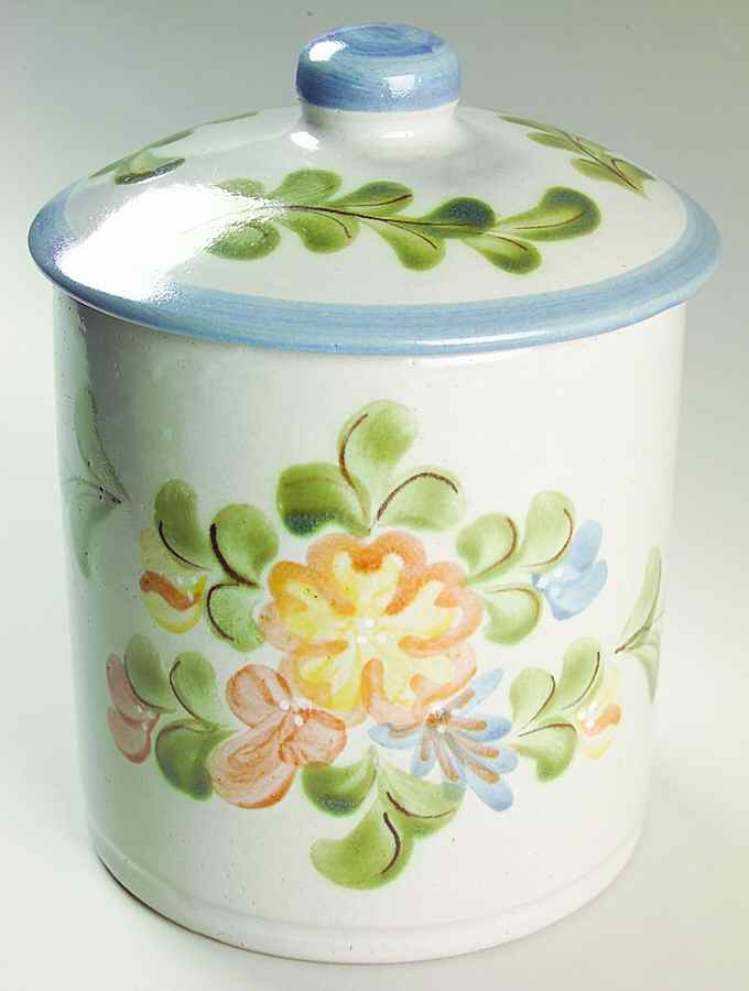 Country Flower Blue Medium Canister & Lid by Louisville-1