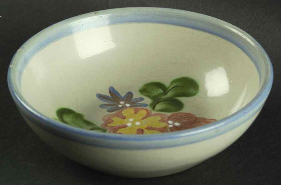 Country Flower Blue Coupe Cereal Bowl by Louisville-1
