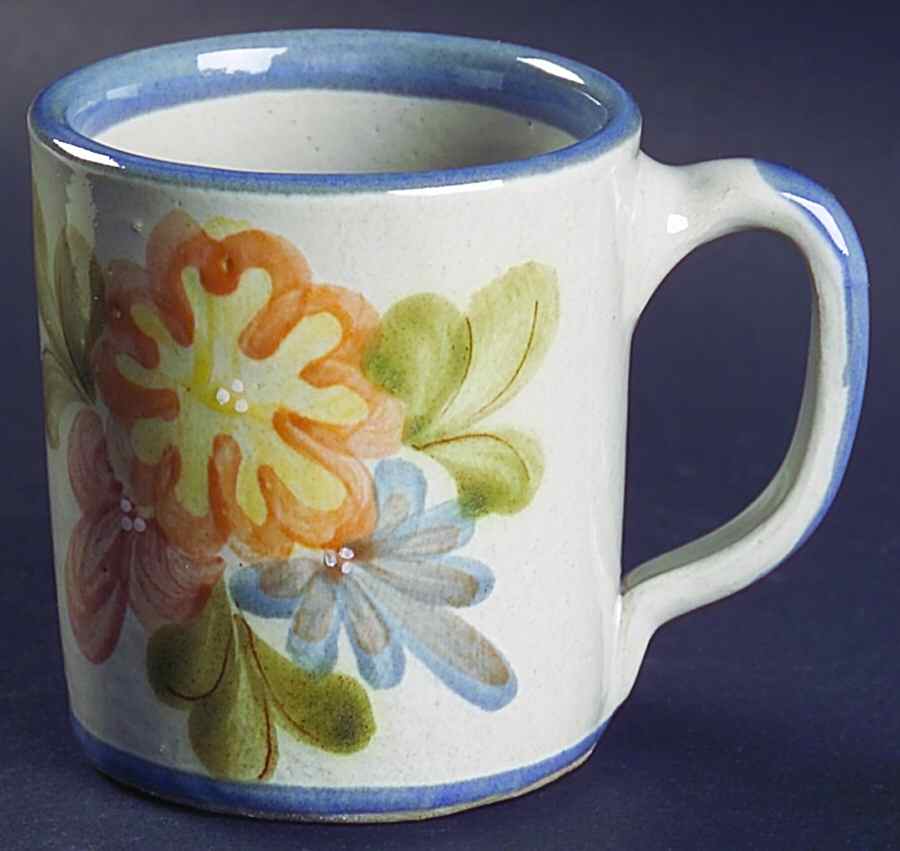 Country Flower Blue Mug by Louisville-1
