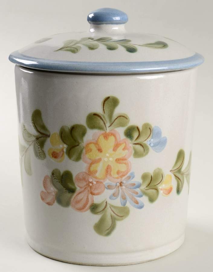 Country Flower Blue Large Canister & Lid by Louisville-1