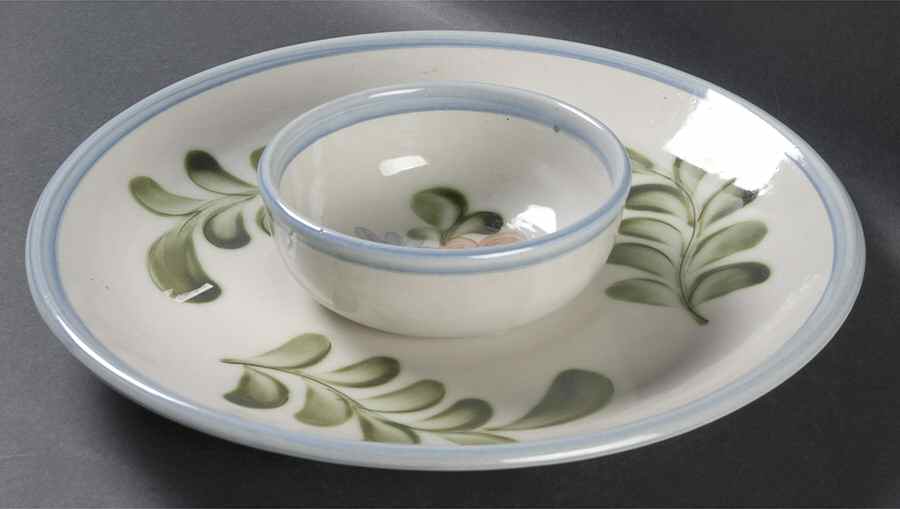 Country Flower Blue 1 Piece Chip & Dip by Louisville-1