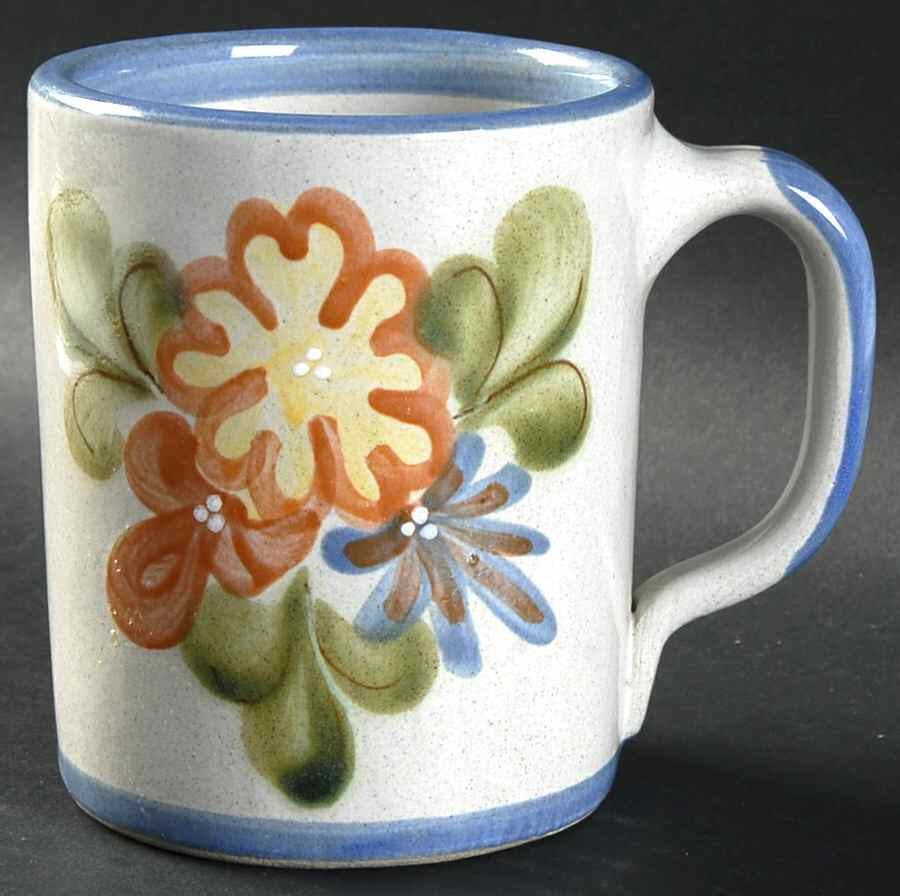 Country Flower Blue Mug by Louisville-1