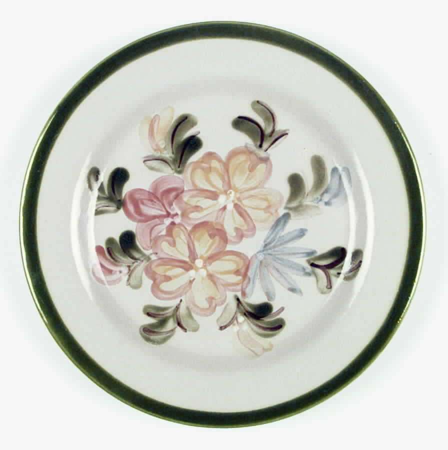 Country Flower Green Dinner Plate by Louisville-1