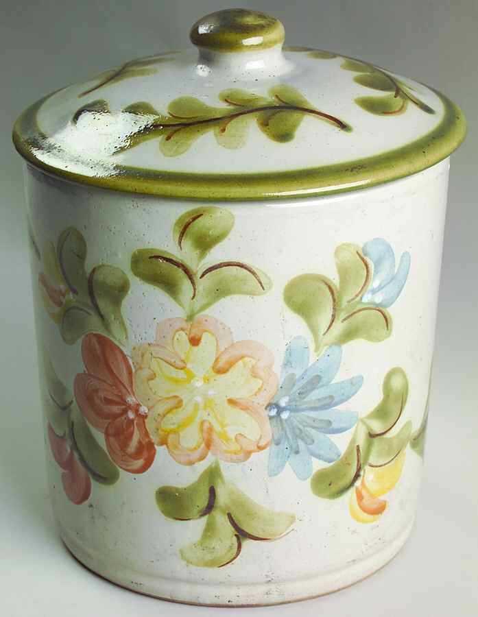 Country Flower Green Extra Large Canister & Lid by Louisville-1