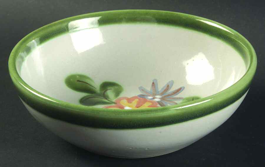 Country Flower Green Coupe Cereal Bowl by Louisville-1