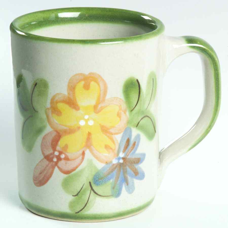 Country Flower Green Mug by Louisville-1