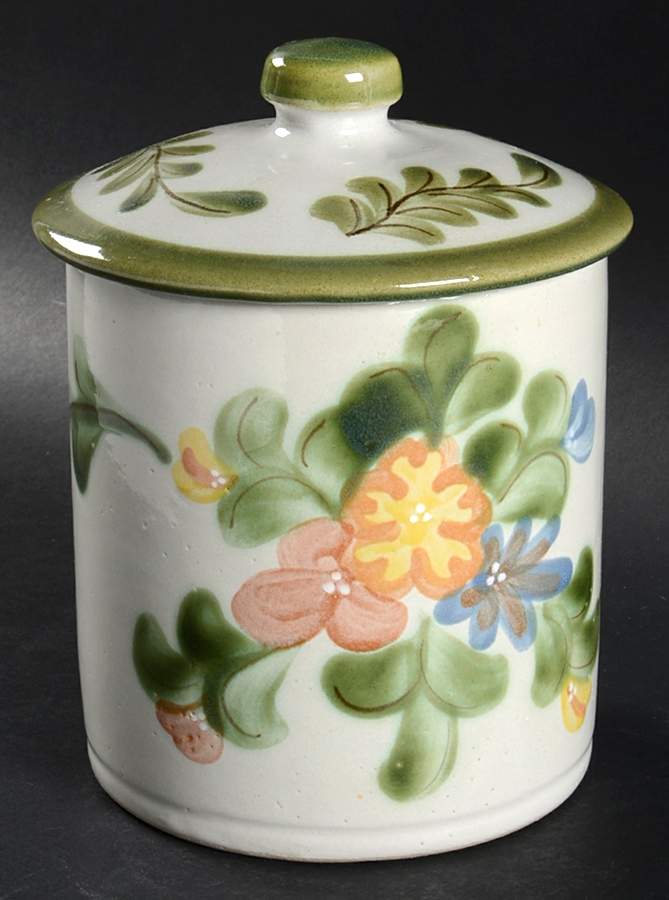 Country Flower Green Medium Canister & Lid by Louisville-1