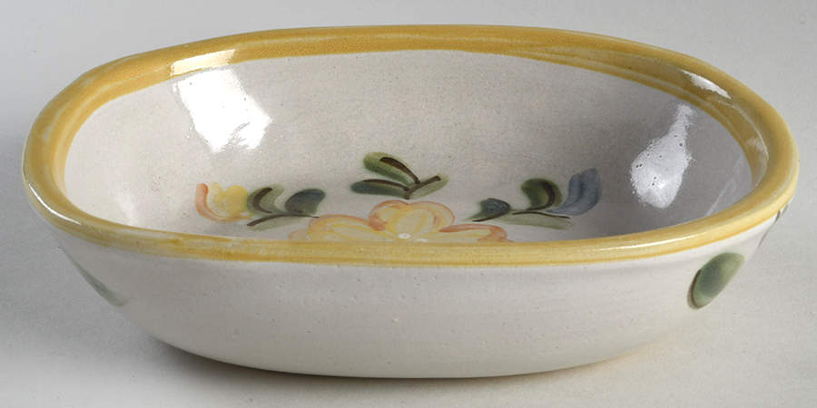 Country Flower Yellow 8" Oval Baker by Louisville-1