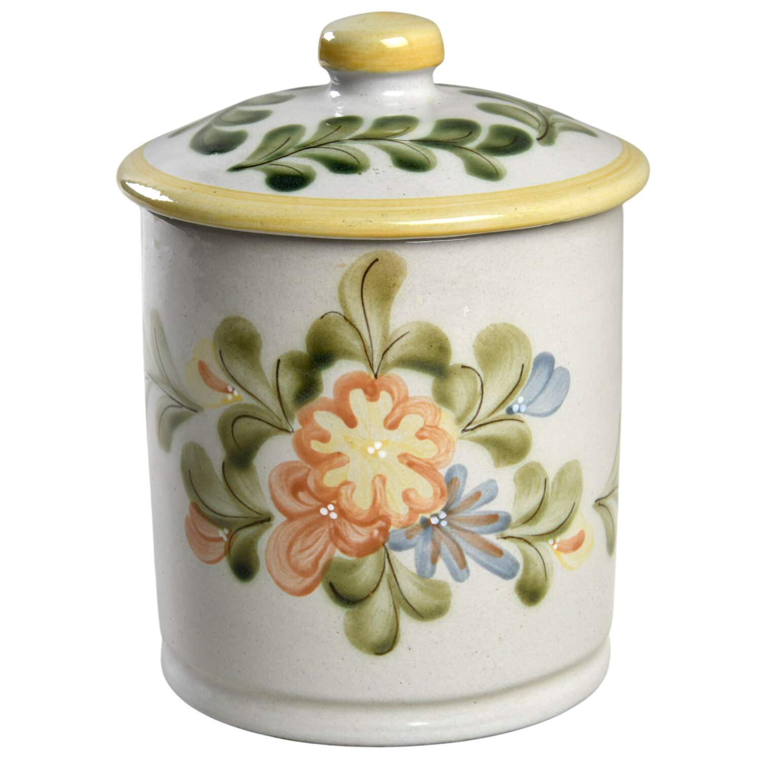 Country Flower Yellow Medium Canister & Lid by Louisville-1