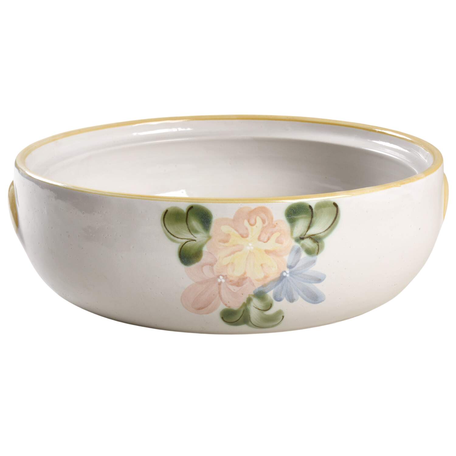 Country Flower Yellow 4 Quart Round Casserole No Lid by Louisville-1