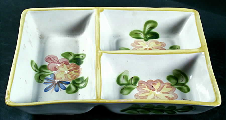 Country Flower Yellow 3-Part Relish by Louisville-1