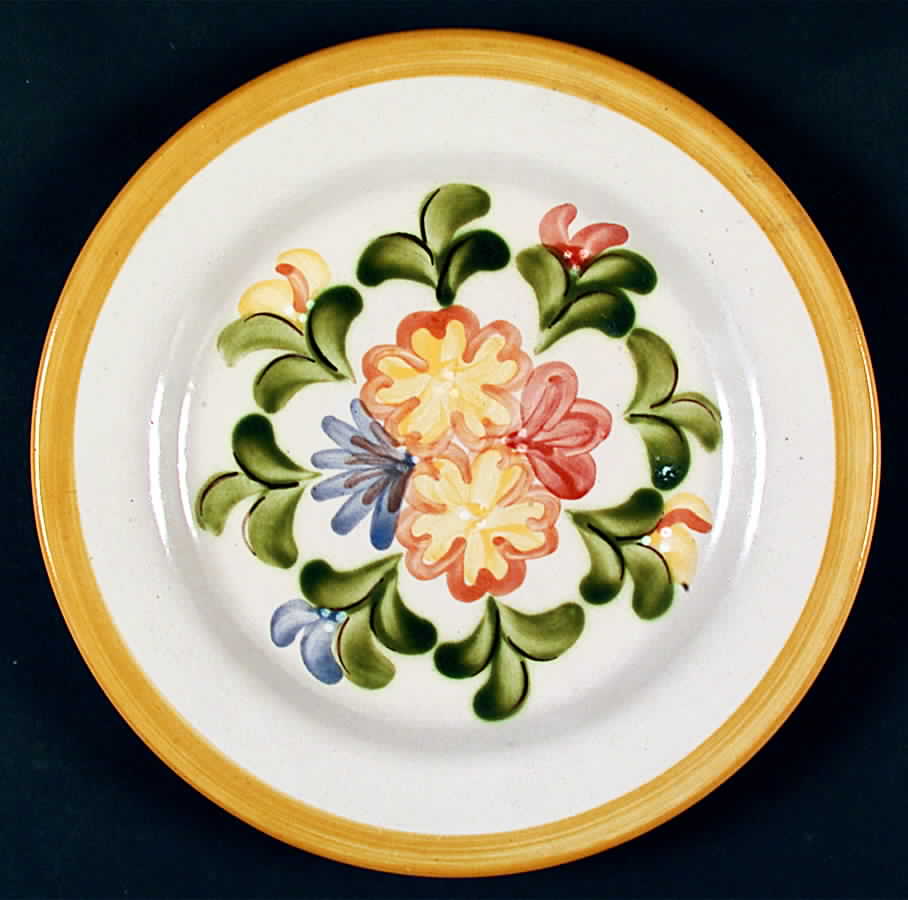 Country Flower Yellow Dinner Plate by Louisville-1