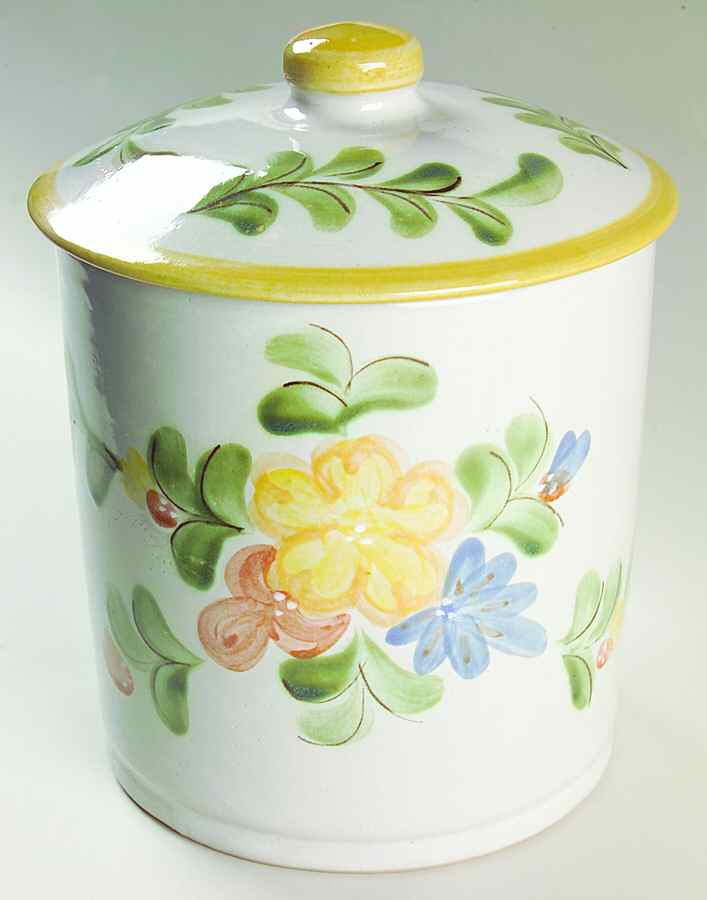 Country Flower Yellow Extra Large Canister & Lid by Louisville-1