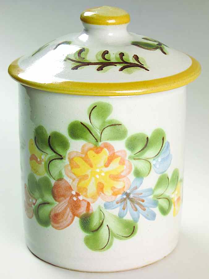 Country Flower Yellow Small Canister & Lid by Louisville-1