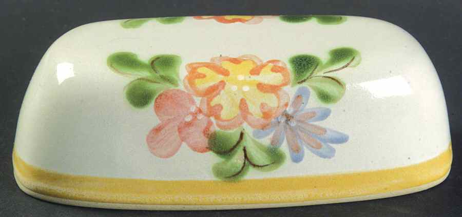 Country Flower Yellow Lid for 1/4 Lb Butter by Louisville-1
