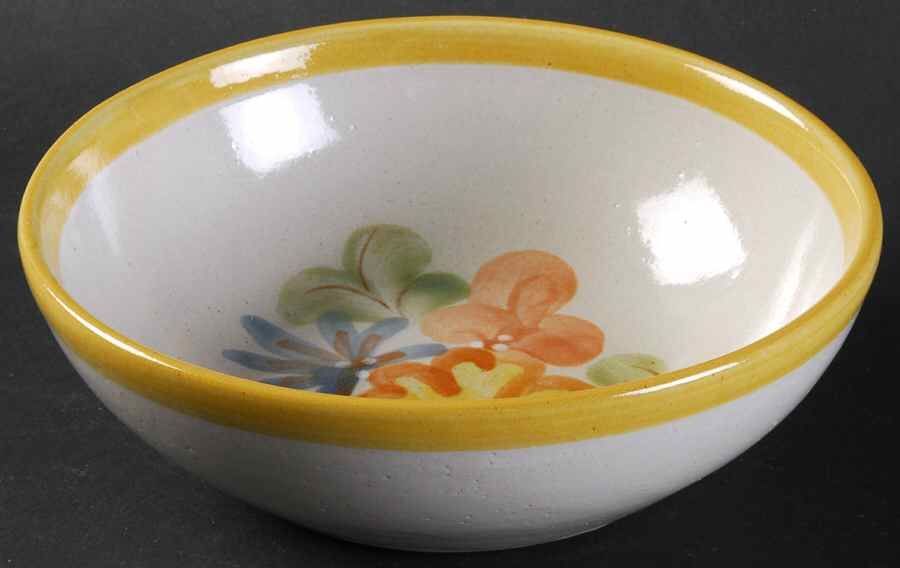 Country Flower Yellow Coupe Cereal Bowl by Louisville-1