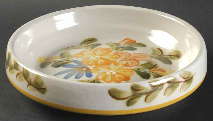 Country Flower Yellow Pie Serving Plate by Louisville-1