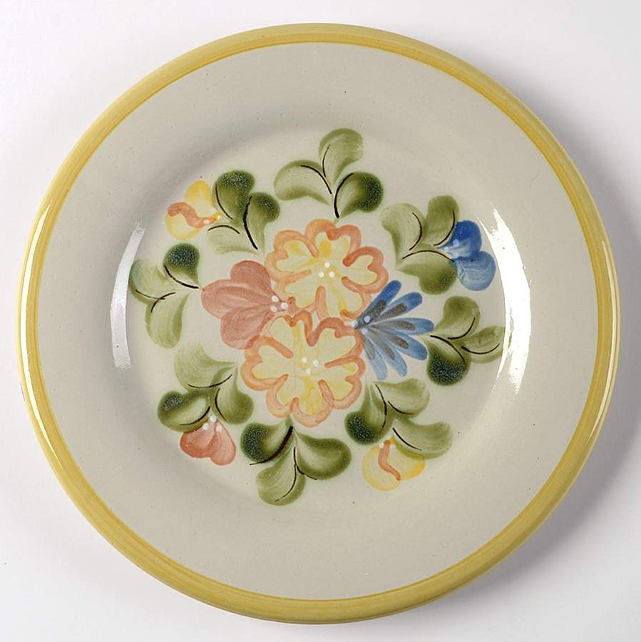 Country Flower Yellow Luncheon Plate by Louisville-1