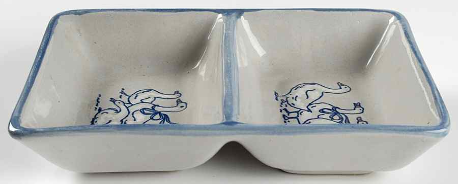 Gaggle of Geese Rectangular Divided Vegetable Bowl by Louisville-1