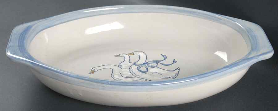 Gaggle of Geese 14" Oval Baker by Louisville-1