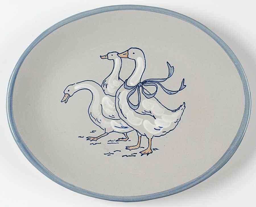 Gaggle of Geese 12" Oval Serving Platter by Louisville-1