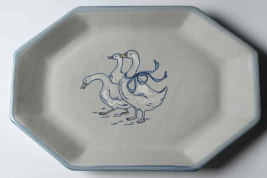 Gaggle of Geese 17" Octagonal Serving Platter by Louisville-1