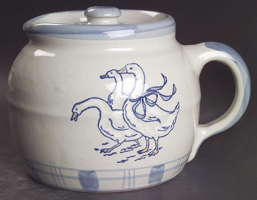 Gaggle of Geese Bean Pot & Lid by Louisville-1