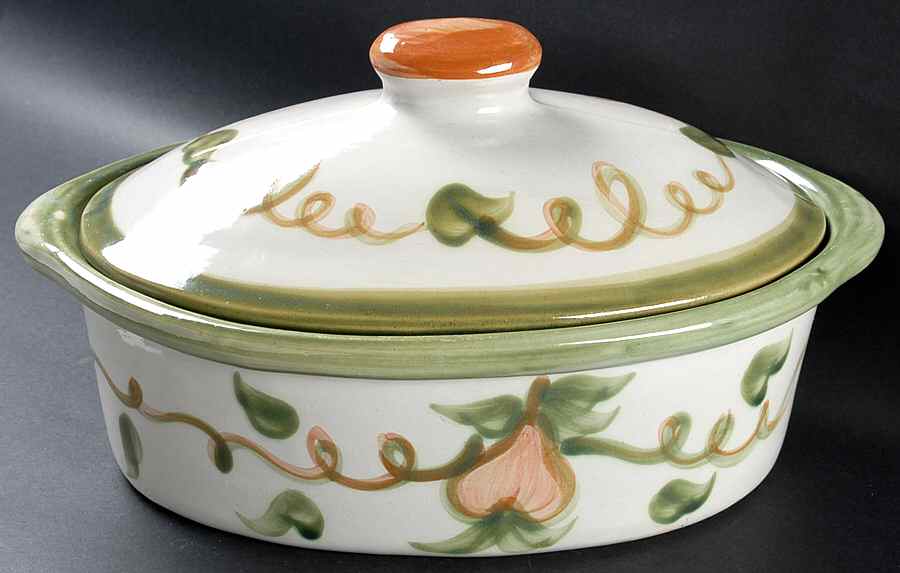 Pear 3 Quart Oval Covered Casserole by Louisville-1