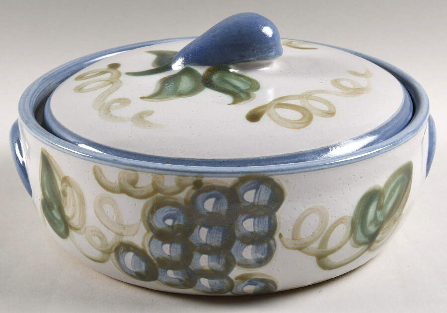 Vintage (Blue Band) 2 Qt Round Covered Casserole by Louisville-1