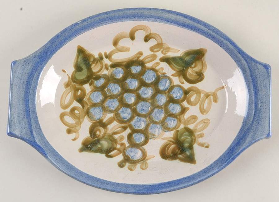 Vintage (Blue Band) 12" Oval Serving Platter by Louisville-1