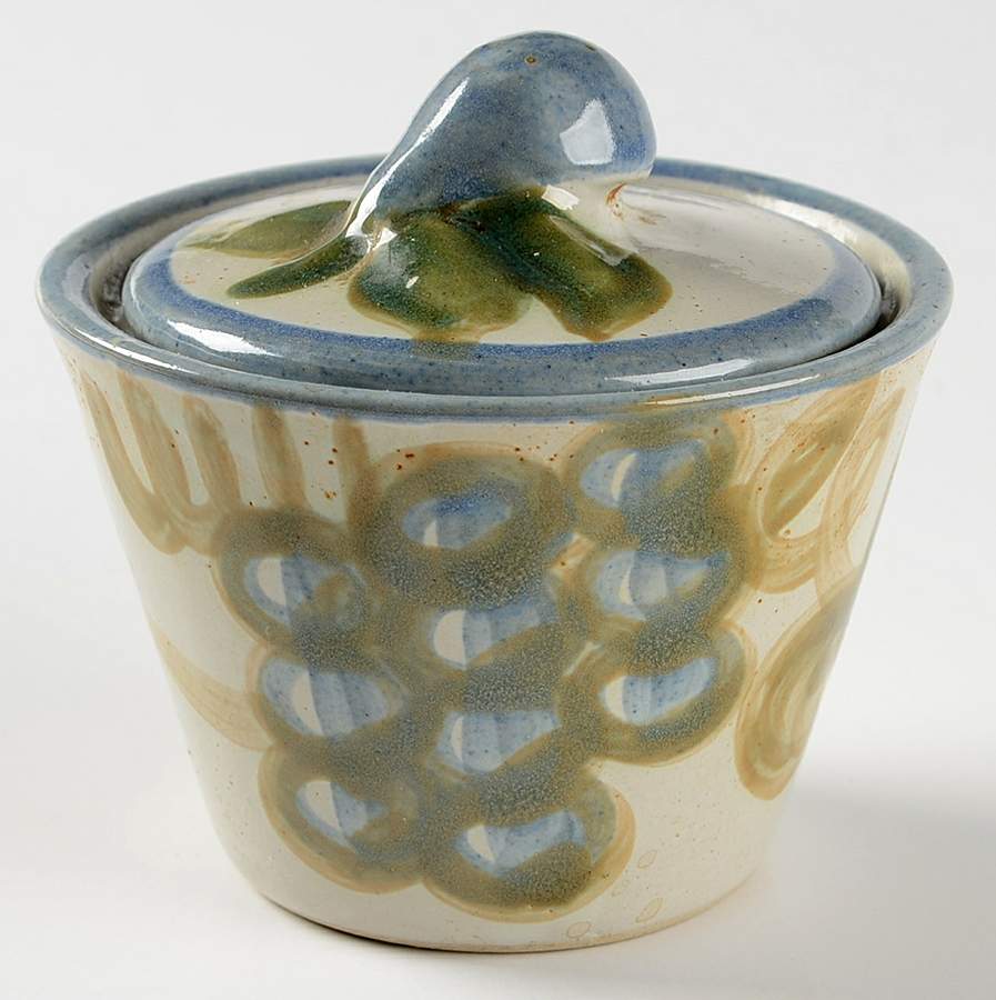 Vintage (Blue Band) Sugar Bowl & Lid by Louisville-1