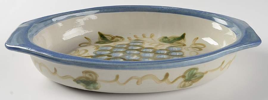 Vintage (Blue Band) 14" Oval Baker by Louisville-1