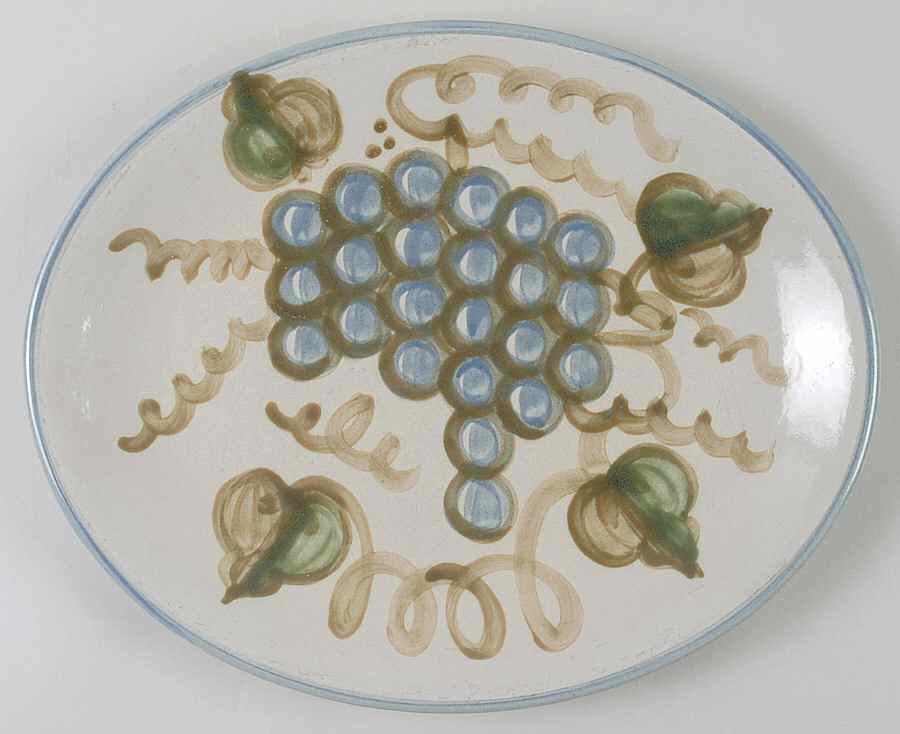 Vintage (Blue Band) 12" Oval Serving Platter by Louisville-1