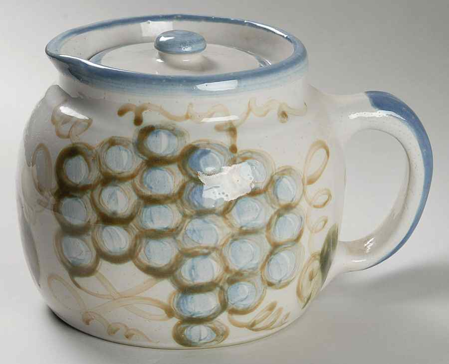 Vintage (Blue Band) Bean Pot & Lid by Louisville-1