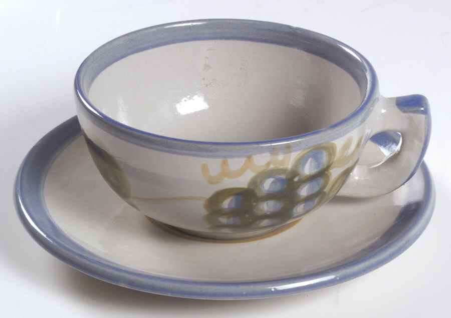 Vintage (Blue Band) Oversized Cup & Saucer Set by Louisville-1
