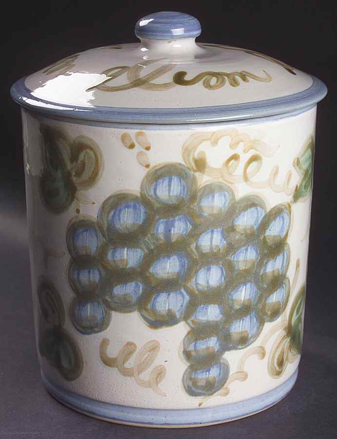 Vintage (Blue Band) Large Canister & Lid by Louisville-1