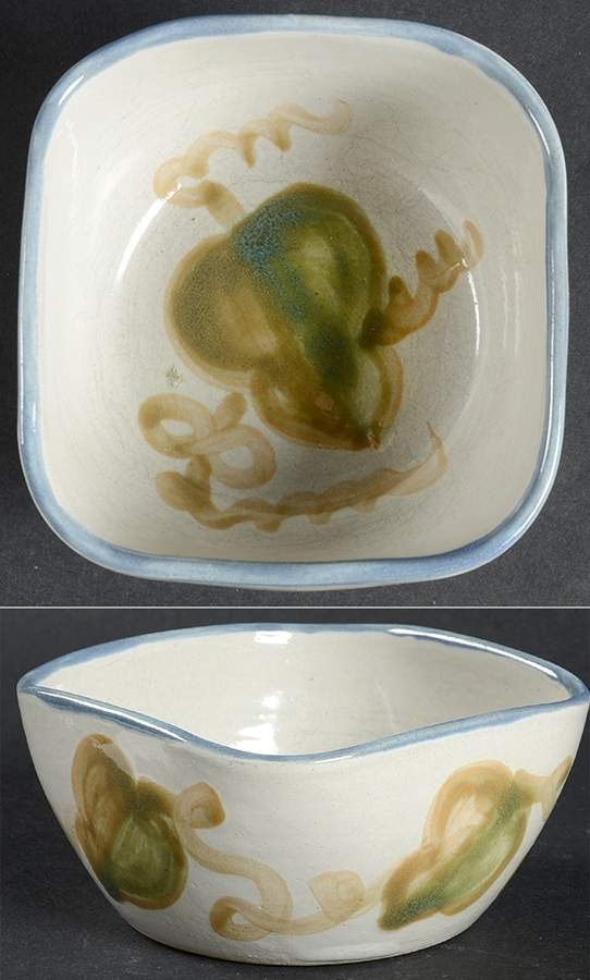 Vintage (Blue Band) 4" Square Bowl by Louisville-1