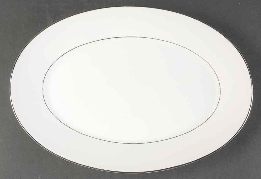 Helene White 12" Oval Serving Platter by Lovely-1