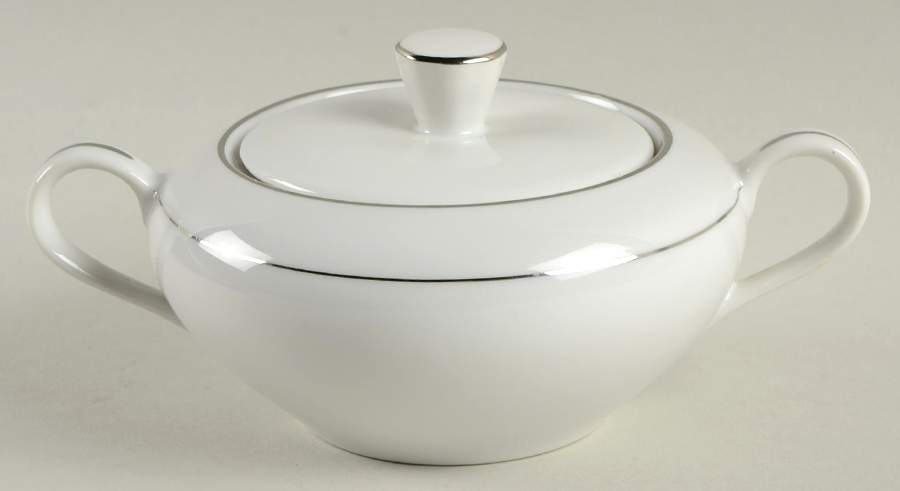 Helene White Sugar Bowl & Lid by Lovely-1