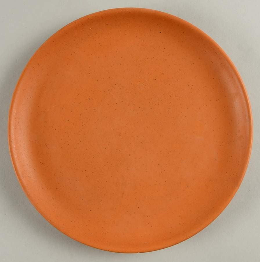 California Cerama Stone Pumpkin Luncheon Plate by Laurel (USA)-1