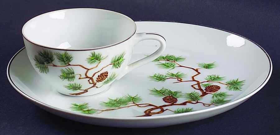 Pine (Japan) Snack Plate & Cup Set by Laurel (Japan)-1