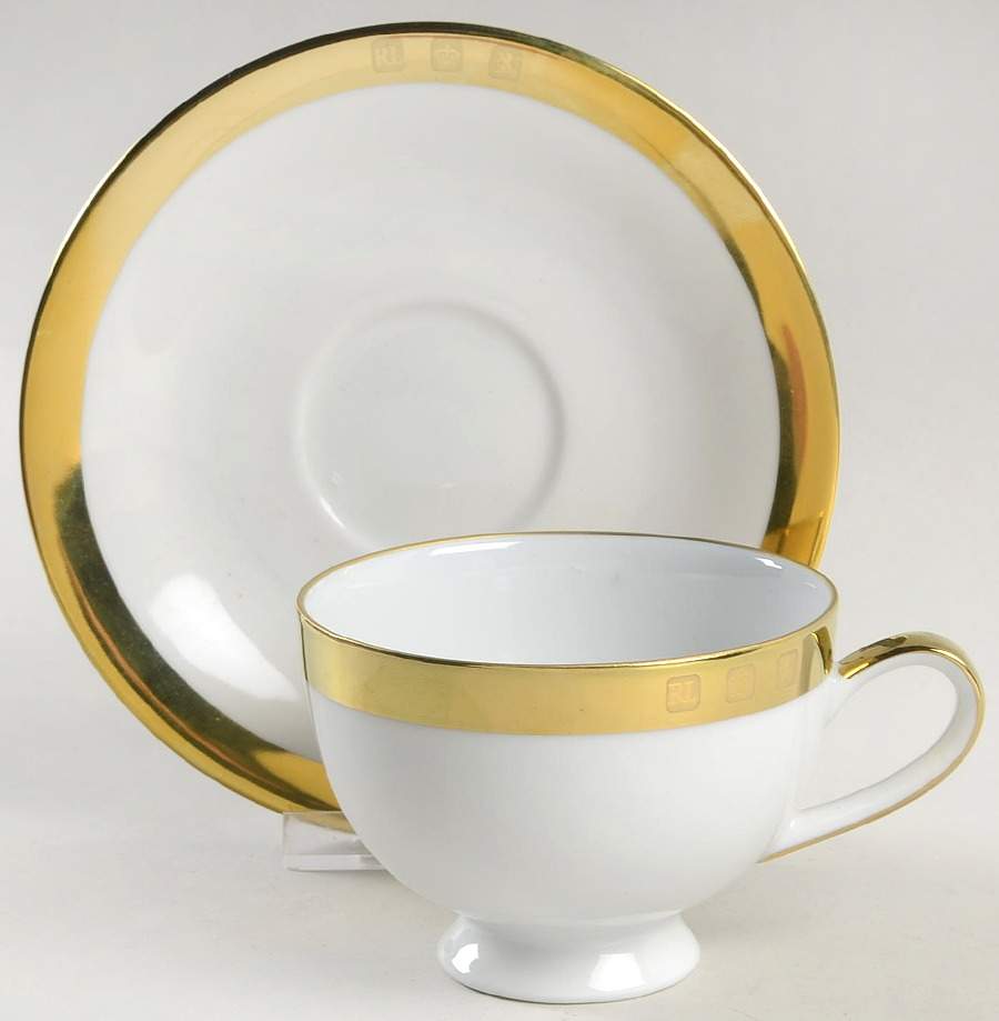 Academy Gold Footed Cup & Saucer Set by Ralph Lauren China-1