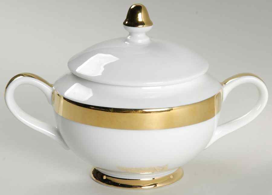 Academy Gold Sugar Bowl & Lid by Ralph Lauren China-1