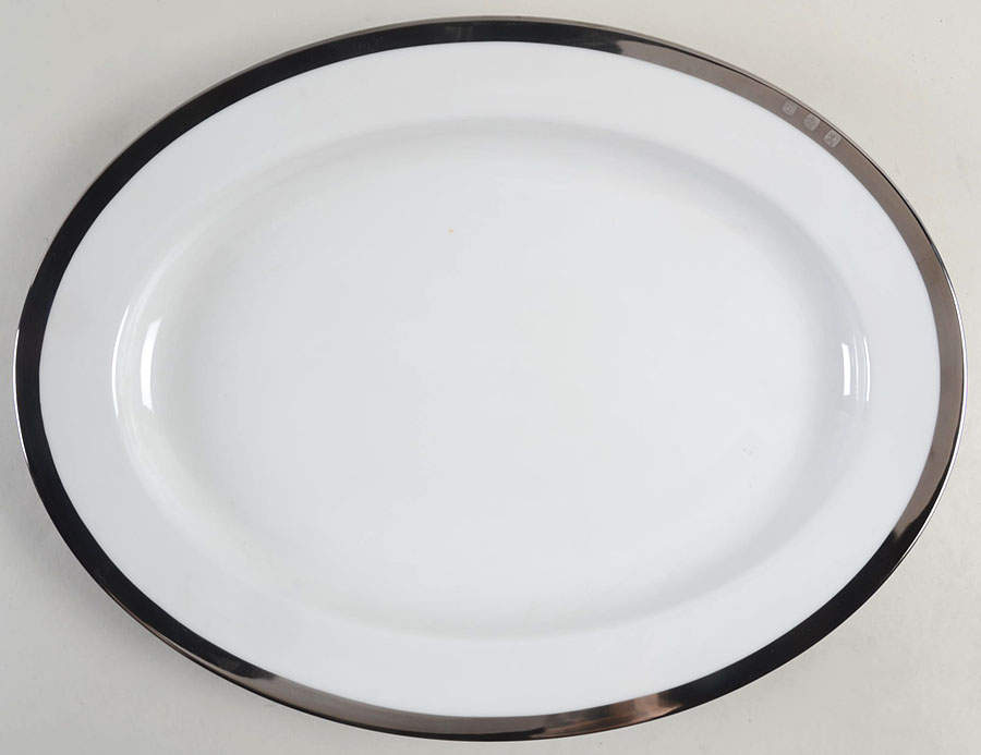 Academy Platinum 16" Oval Serving Platter by Ralph Lauren China-1