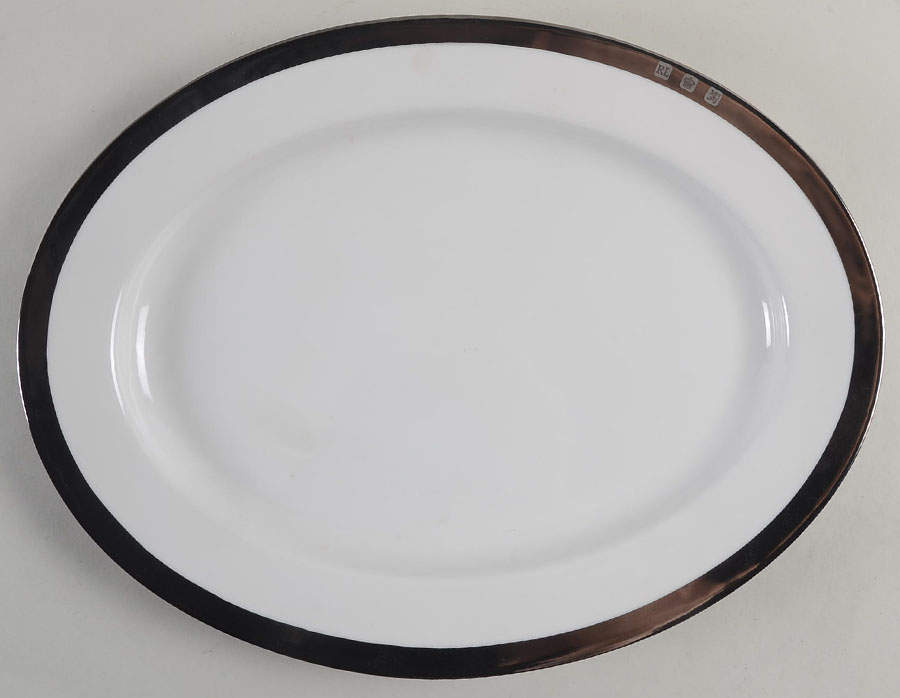 Academy Platinum 13" Oval Serving Platter by Ralph Lauren China-1